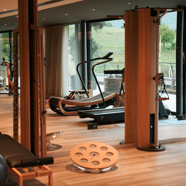 Sporthotel in Alto Adige: il Gartenhotel Moser Interno di una palestra moderna con attrezzature e grandi finestre